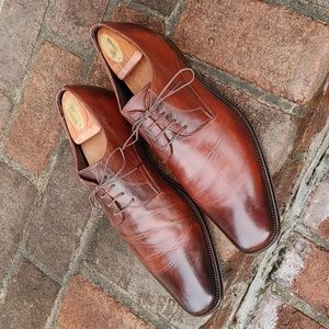 TBNY Brown Plain Toe Blucher with Patina 11D
